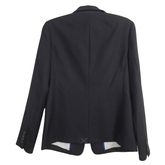 J. Crew Black Wool Flannel Regent Blazer Jacket Sz 6 Single Button B0323 - Picture 4 of 12